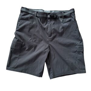Orvis Mens Size 40 Voyager Tech Outdoor Belted Cargo Shorts Nylon Stretch Gray